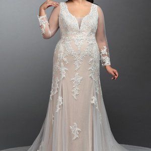 AZAZIE WEDDING DRESS White/champagne  Size 22